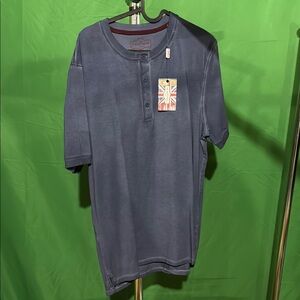 Blue Casual Button Down Shirt with Cotton Texture